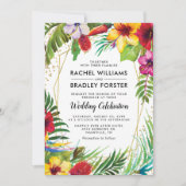 Hawaii Tropical Beach Floral Wedding Kaart (Voorkant)