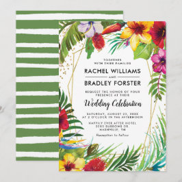 Hawaii Tropical Beach Floral Wedding Kaart