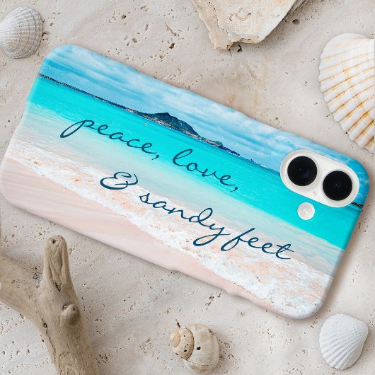 Hawaii Tropical Beach Peace Sandy Feet Script Case-Mate iPhone Case