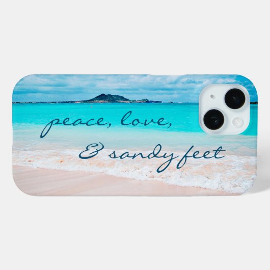 Hawaii Tropical Beach Peace Sandy Feet Script Case-Mate iPhone Case (Achterkant (horizontaal))