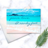 Hawaii Tropical Beach Peace Sandy Feet Script Kaart