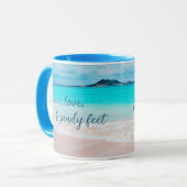 Hawaii Tropical Beach Peace Sandy Feet Script Mok (Voorkant links)