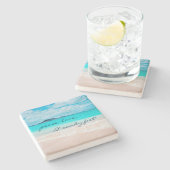 Hawaii Tropical Beach Peace Sandy Feet Script Stenen Onderzetter (Zijkant)