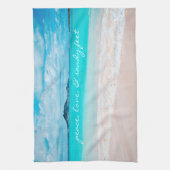 Hawaii Tropical Beach Peace Sandy Feet Script Theedoek (Verticaal)