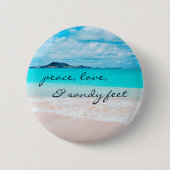 Hawaii Tropical Beach Photo Peace Sandy Feet Ronde Button 5,7 Cm (Voorkant)