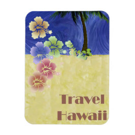 Hawaii Tropical Beach Retro Vintage Travel Poster Magneet