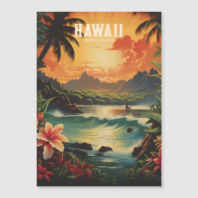  Hawaii Tropical Beach Travel Illustratie (Voorkant)