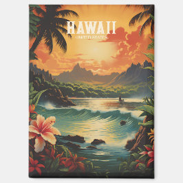  Hawaii Tropical Beach Travel Illustratie Magneet