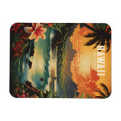 Hawaii Tropical Beach Travel Illustratie Magneet (Horizontaal)