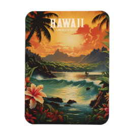  Hawaii Tropical Beach Travel Illustratie Magneet