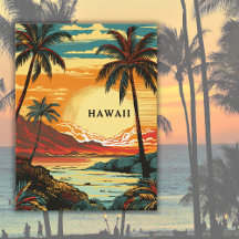 Hawaii Tropical Beach Vintage Travel