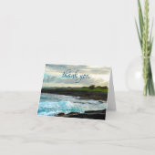 Hawaii Tropical Black Sand Beach Bold Waves Script Bedankkaart (Voorkant)