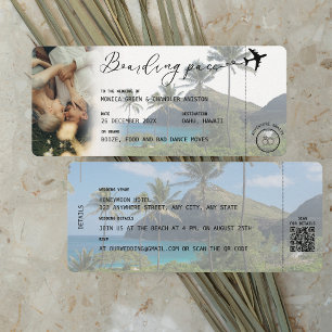 HAWAII Tropical Boarding Pass QR Photo Weduwen Kaart