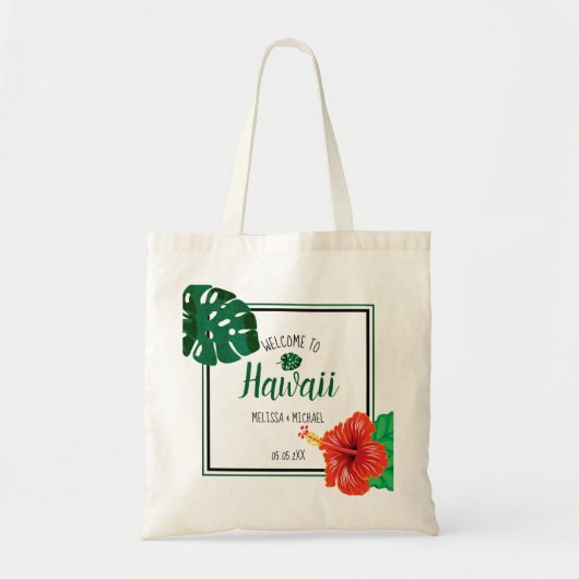 Hawaii Tropical Destination Wedding Welcome Tote Bag (Voorkant)