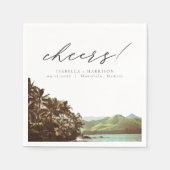 HAWAII Tropical Hawaii Beach Wedding Details Kaart Servet (Voorkant)