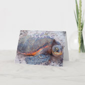 Hawaii Tropical Honu Zee Turtle Photo Relax Script Kaart (Voorkant)