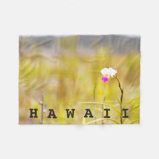 Hawaii Tropical Orchid Mt. Kilauea/Custom Text Fleece Deken (Voorkant (Horizontaal))