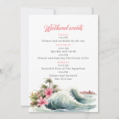 Hawaii Tropical Palm Beach Waterverf BaInvitation Kaart (Achterkant)