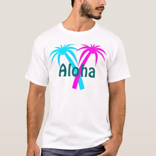 Hawaii Tropical Palm Trees T-Shirt (Voorkant)