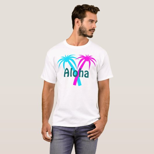 Hawaii Tropical Palm Trees T-Shirt (Voorkant volledig)