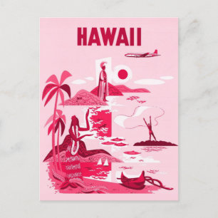 Hawaii Tropical Pink Travel Briefkaart