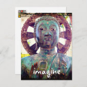 Hawaii Tropisch Antiek Boeddha Imagine Script Briefkaart (Voorkant / Achterkant)