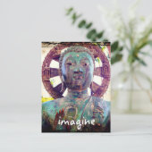 Hawaii Tropisch Antiek Boeddha Imagine Script Briefkaart (Staand voorkant)