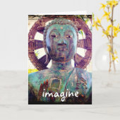 Hawaii Tropisch Antiek Boeddha Imagine Script Kaart (Gele Bloem)