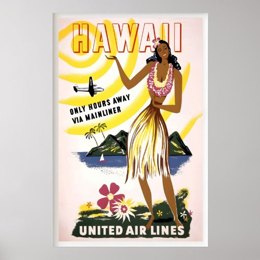Hawaii Tropisch Eiland Verenigde Staten Vintage Poster (Voorkant)