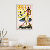 Hawaii Tropisch Eiland Verenigde Staten Vintage Poster (Keuken)