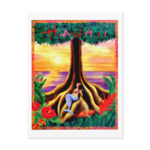 Hawaii, tropisch eiland, zeemeermin onder grote bo