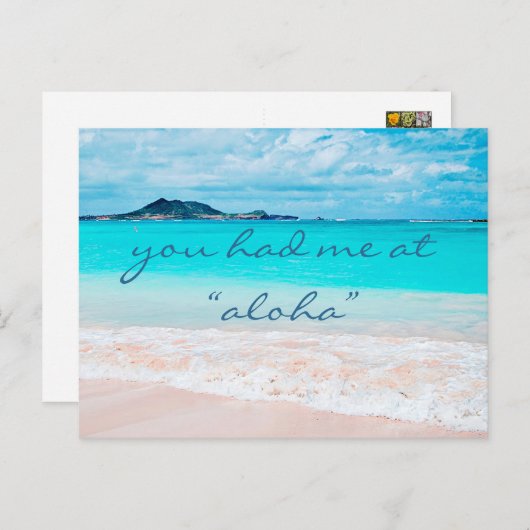 Hawaii Tropisch strand dat ik had in Aloha Script Briefkaart (Voorkant / Achterkant)