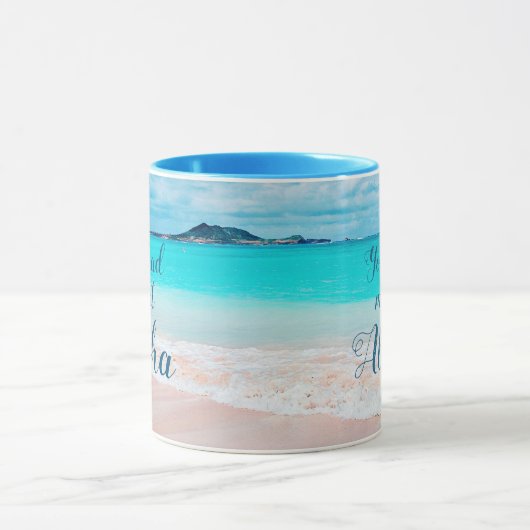 Hawaii Tropisch strand dat ik had in Aloha Script Mok (Midden)