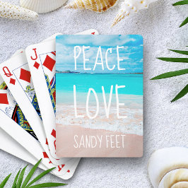 Hawaii Tropisch Strand Foto Vrede Liefde Zandige V Pokerkaarten