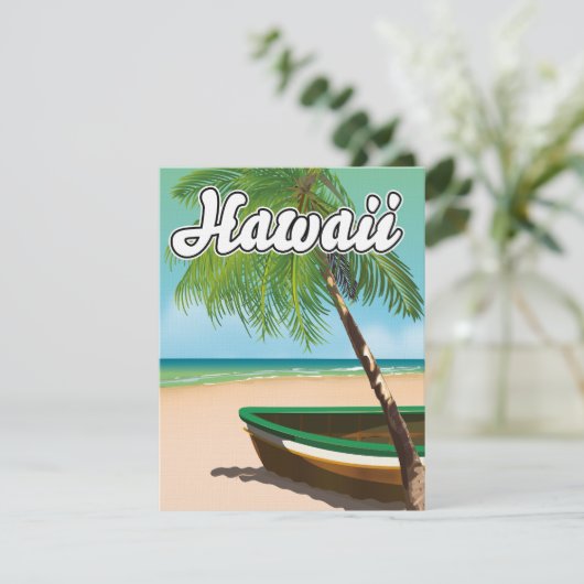 Hawaii Tropisch Strand reisposter (Staand voorkant)