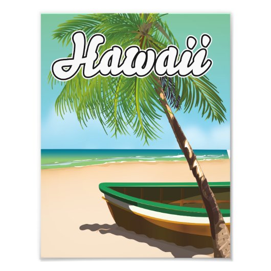 Hawaii Tropisch Strand reisposter Foto Afdruk (Voorkant)