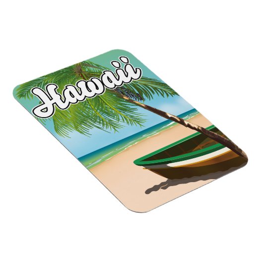 Hawaii Tropisch Strand reisposter Magneet (Rechterzijde)