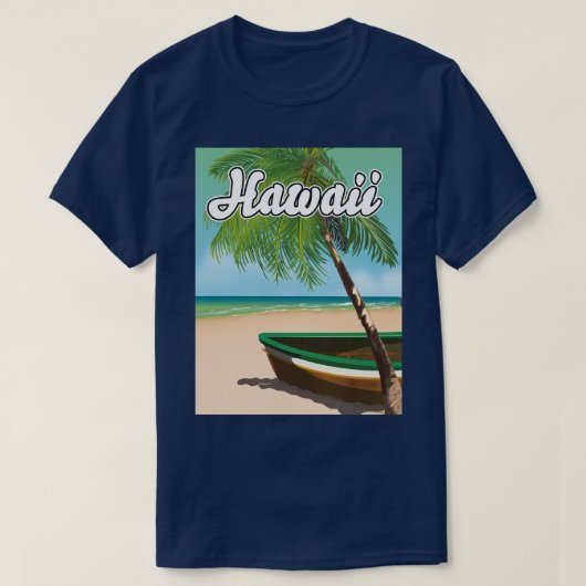 Hawaii Tropisch Strand reisposter T-shirt (Design voorkant)