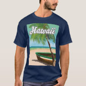 Hawaii Tropisch Strand reisposter T-shirt (Voorkant)