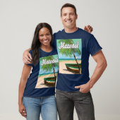 Hawaii Tropisch Strand reisposter T-shirt (Unisex)