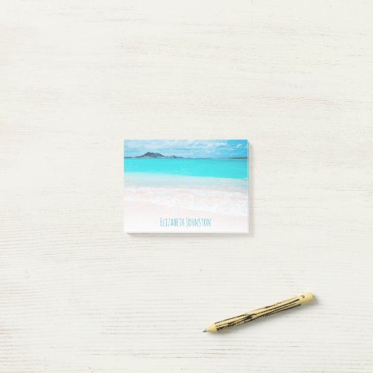 Hawaii tropisch strand turkooise oceanische foto a post-it® notes (Op bureau)