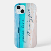 Hawaii Tropisch Strand Vrede Liefde Zandige Voeten iPhone 15 Case (Achterkant)