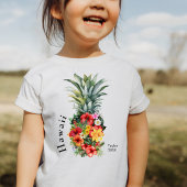 Hawaii Tropische Ananas w / Bloemen, familienaam Kinder Shirts