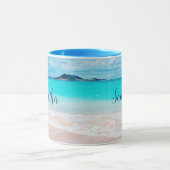 Hawaii tropische blauwe oceaan zandstrand mok (Midden)