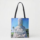 Hawaii Tropische Boeddha Foto Uitademen Script Sti Tote Bag (Voorkant)