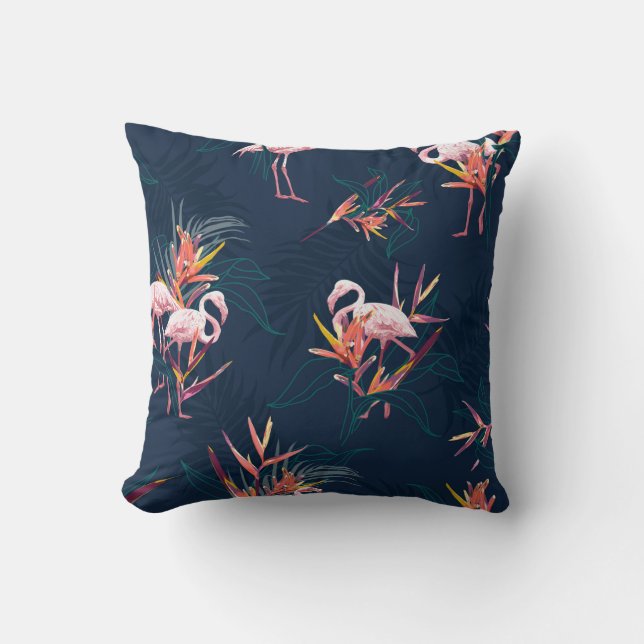 Hawaii Tropische flamingo met vogel van de Paradis Kussen (Voorkant)