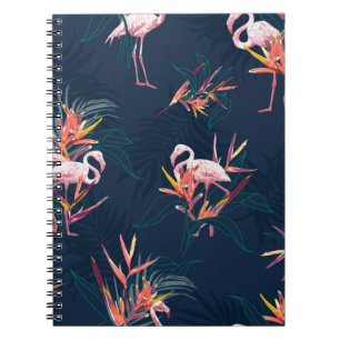 Hawaii Tropische flamingo met vogel van de Paradis Notitieboek