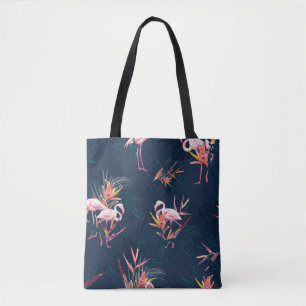 Hawaii Tropische flamingo met vogel van de Paradis Tote Bag