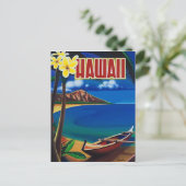 Hawaii, tropische hemel, vissersboot aan de kust briefkaart (Staand voorkant)