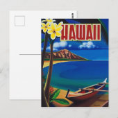 Hawaii, tropische hemel, vissersboot aan de kust briefkaart (Voorkant / Achterkant)